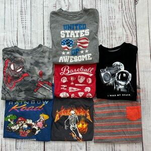 Boys Short Sleeve T-Shirt Bundle- Size 6/7 (Small)